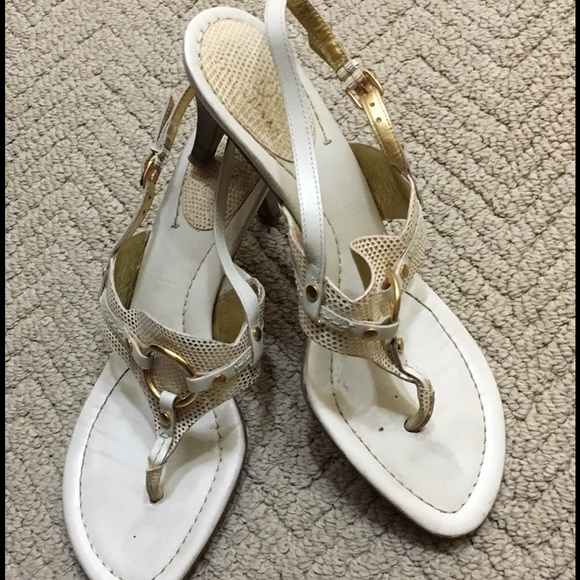 Cole Haan white slip on sandals