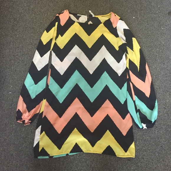 Long sleeve chevron dress