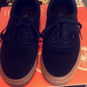 Black/tan vans size 8.5 men 10 women. Worn once