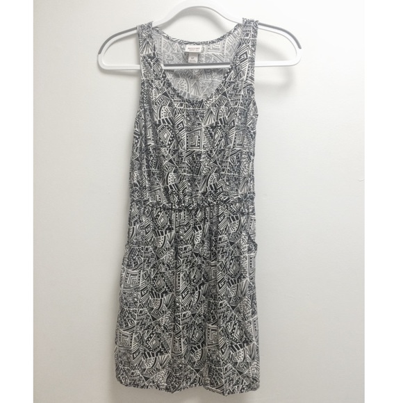 black and white patterned sundress
