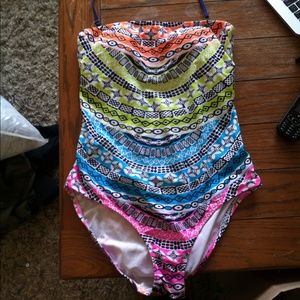 One piece colorful bathing suit
