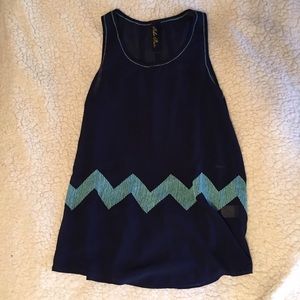 Navy chevron top