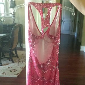 Pink cache prom dress