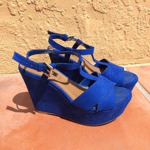 Zara- Trafaluc Wedges- Blue