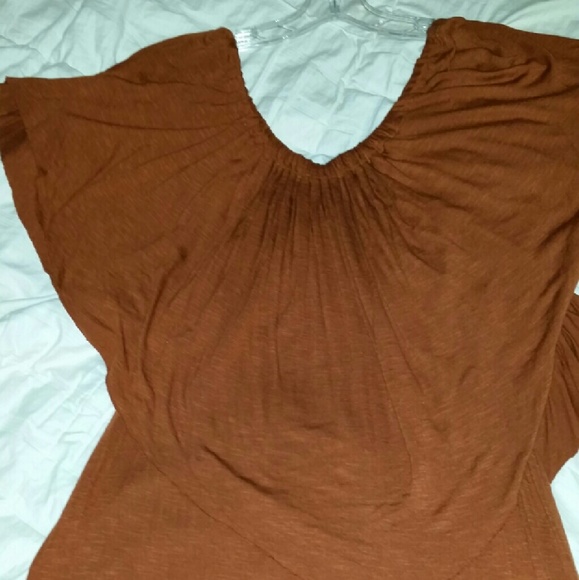 Cute off shoulder rust top