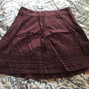 Loft Purple Eyelet Skirt
