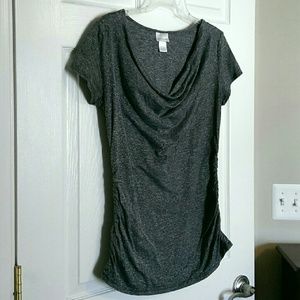 Gray maternity short sleeve top