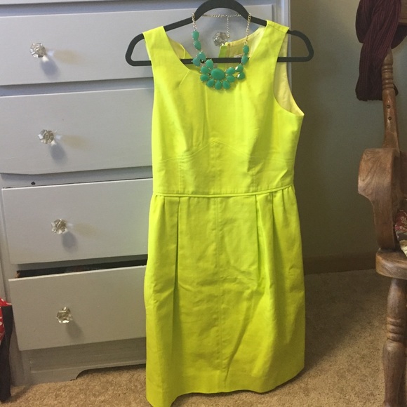 Yellow/green J crew dress