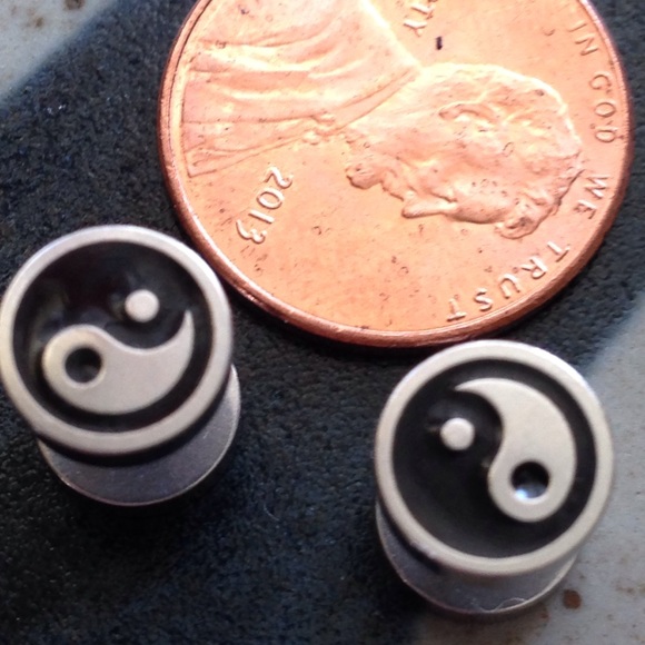 Goth Punk Stainless Steel Barbell earrings.