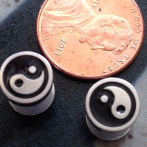 Goth Punk Stainless Steel Barbell earrings.