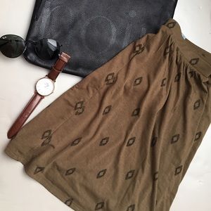 Green Tribal Print Circle Skirt