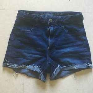 AE Dark Wash High Waisted Shorts