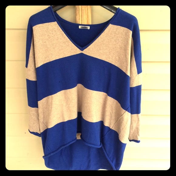 Cute, cotton, 3 quarter length sleeve stripe shirt