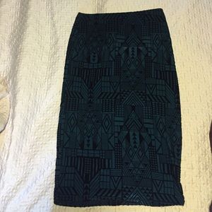Beautiful Dark Blue Aztec Pencil Skirt! 🌀💠 Large