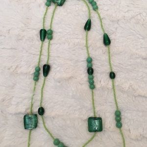 Fun long green necklace