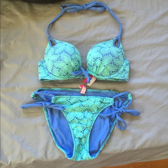 VS bombshell lace floral swim suit