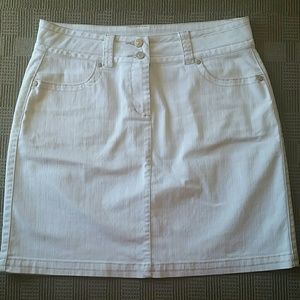 White Cabi jean skirt