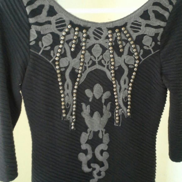Free People little black dress with Gray details