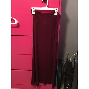 maroon maxi skirt