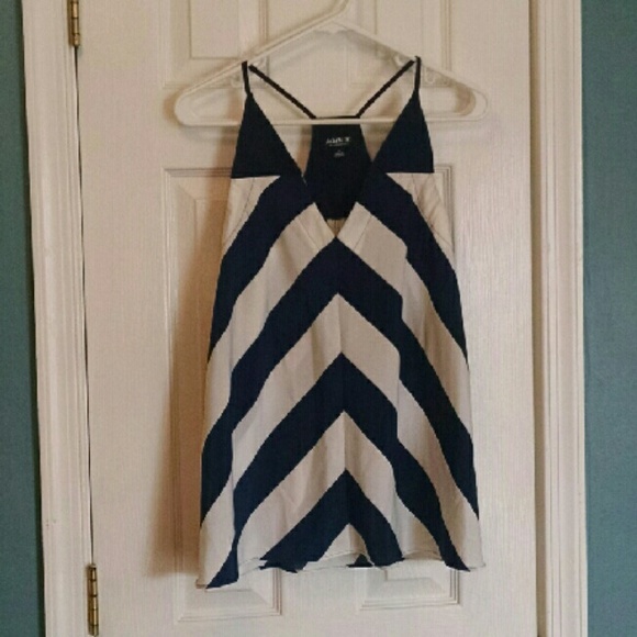 Sold! White & Navy Racerback Tank Size M