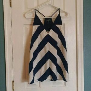 Sold! White & Navy Racerback Tank Size M