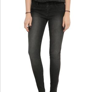 Plus Size Black Skinny Jeans w/ Skeleton hands