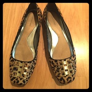Calvin Klein leopard flats