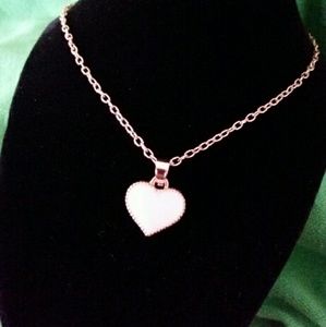 White Heart Necklace