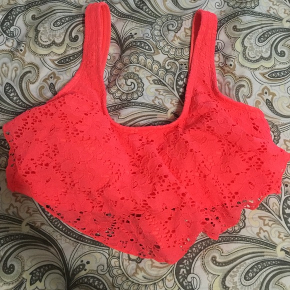 !!!SOLD!!! Neon Orange bikini top