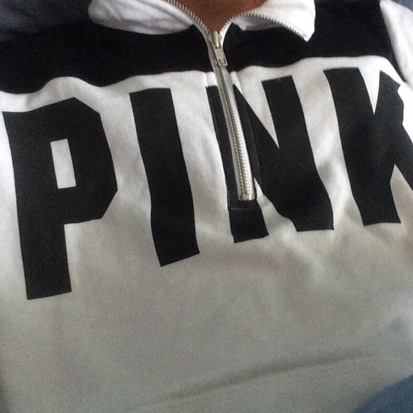 pink Victoria secret half zip hoodie