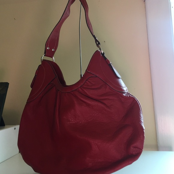 Red hobo handbag
