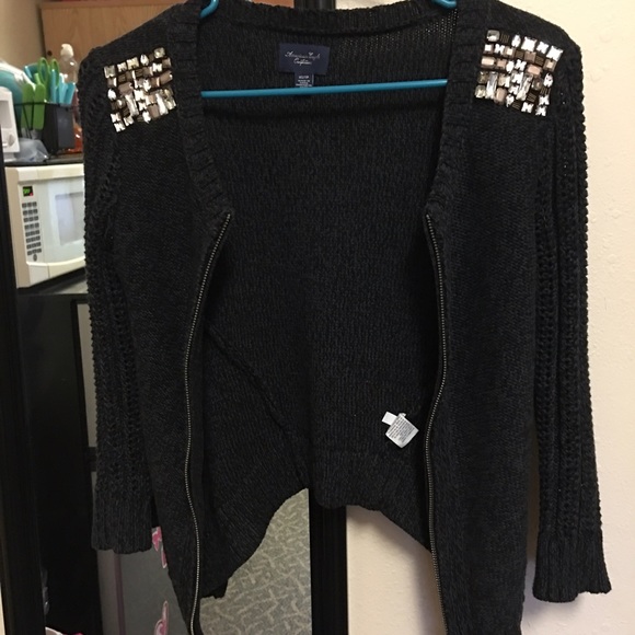 American Eagle cardigan with bedazzled shoulders