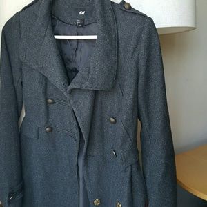 H & M charcoal grey peacoat