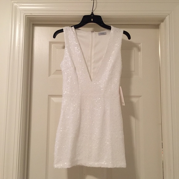 Tobi White Sequin Dress