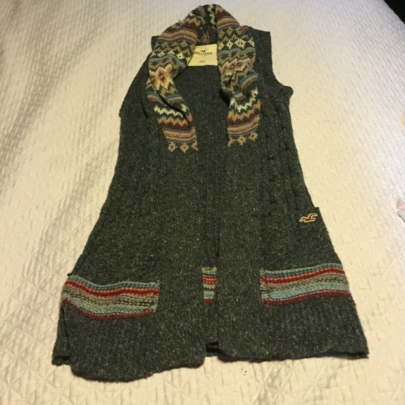 Hollister Long Sleeveless Aztec Vest🌀🎇 XS