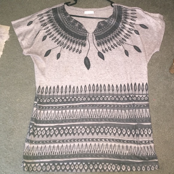 Gray Southwest style blouse