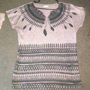 Gray Southwest style blouse