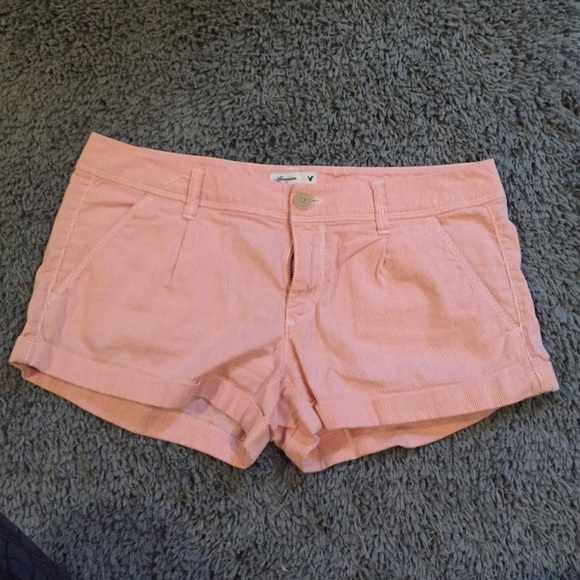 Orange and white seersucker shorts - Picture 1 of 4