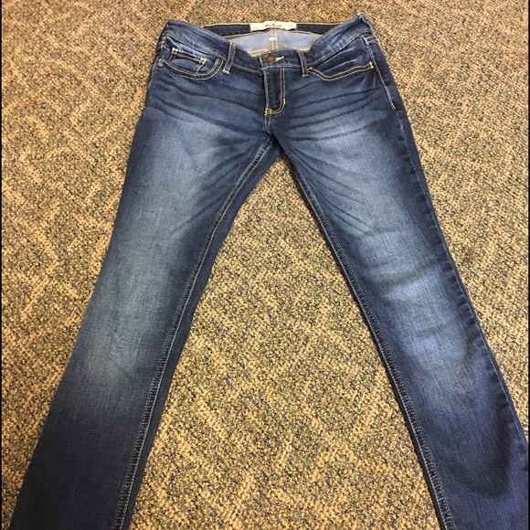 Hollister, medium-dark wash skinny jeans