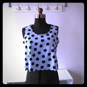 Blue flower crop top