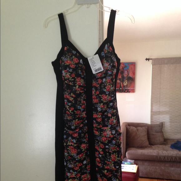 Floral And Black dress