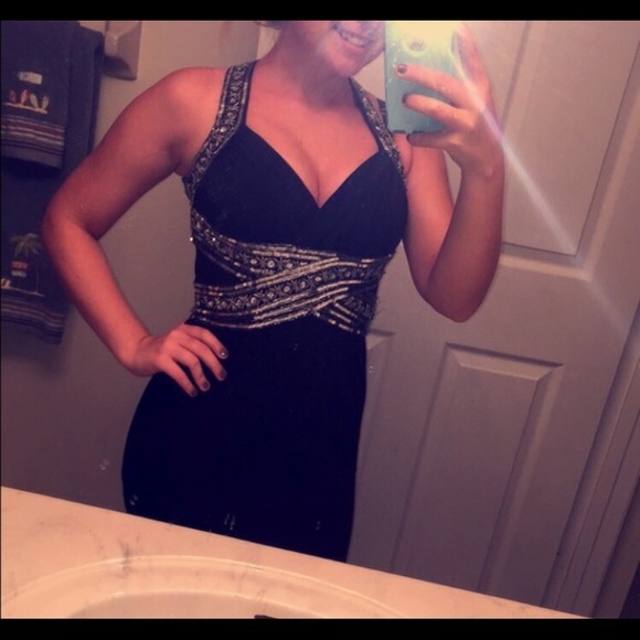 Black & Silver Prom Dress