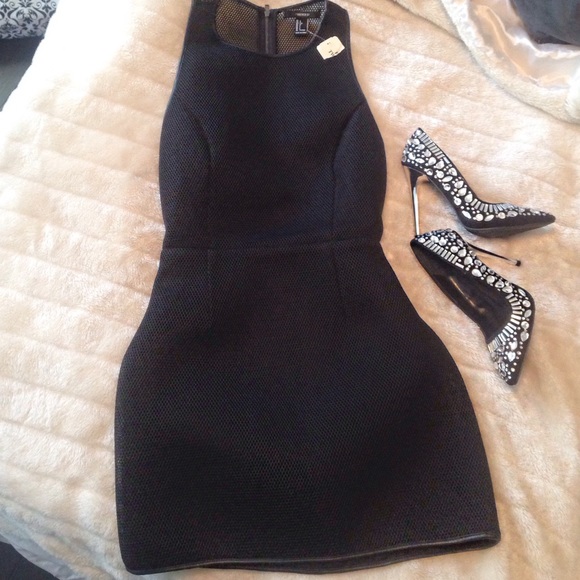 (Sold🚩) Black mesh cutout dress