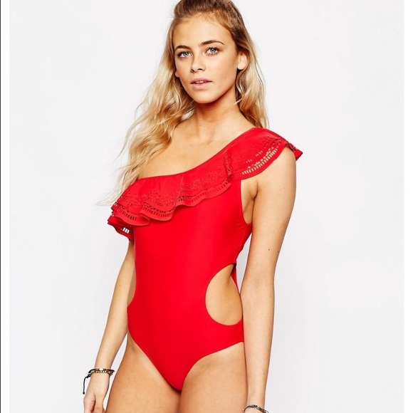 NWT Asos off shoulder cutout detail one piece.