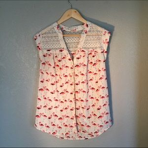 Nordstrom's Pleione Flamingo Lace Sleeveless Top