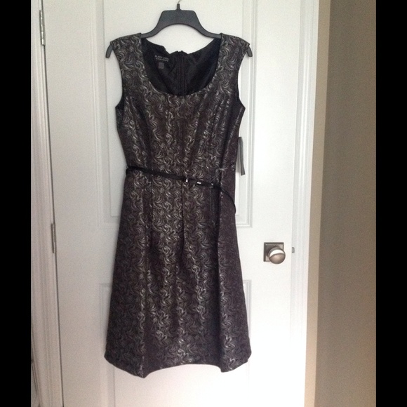 Black and silver metallic dress. 100% polyester