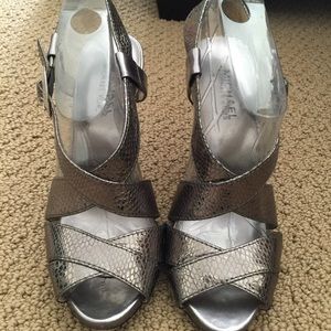 Silver strappy sandals