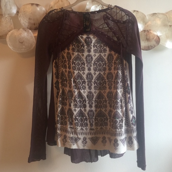 Free People New Romantics Lace-Up Blouse