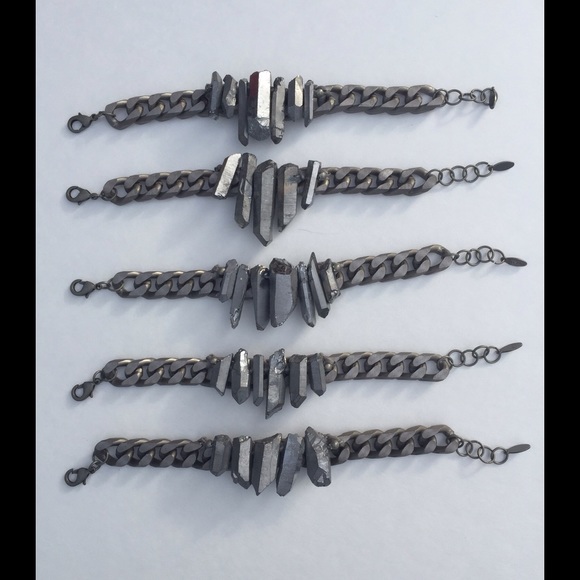 Adia Kibur Quartz Stone Statement Bracelet NWT - Picture 3 of 4