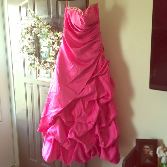 Pink ruffle Prom Dress